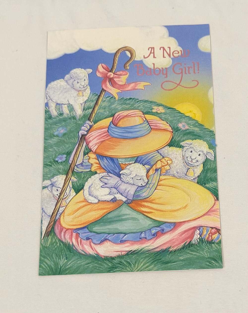 Vintage “A New Baby Girl!" Greeting Cards with Envelopes, Set of 3